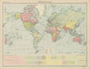 World - Political & colonial. British Empire. French Portuguese. TIMES 1922 map