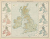 British Isles Vegetation Climate. Temperature rainfall woodland. TIMES 1922 map