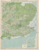 South-East England. Midlands East Anglia Home counties. THE TIMES 1922 old map