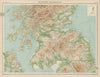 Southern Scotland. Relief & railways. THE TIMES 1922 old antique map chart