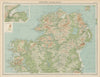 Ireland - northern section. Ulster. Relief & railways. THE TIMES 1922 old map