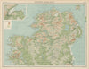 Ireland - northern section. Ulster. Relief & railways. THE TIMES 1922 old map