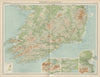 Southern Ireland. Relief & railways. Killarney Cork Dublin insets TIMES 1922 map
