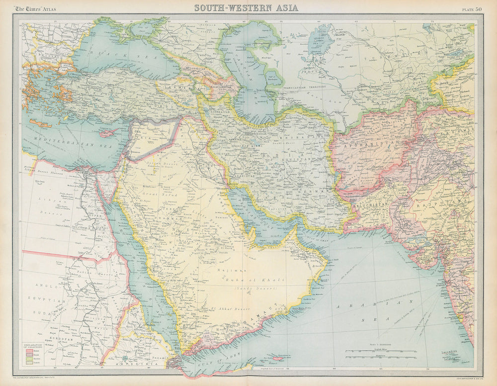 Arabia & Middle East. Debai/Dubai Abu Dhabi Koweit/Kuwait. THE TIMES 1922 map
