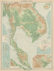 Farther India. Indochina Malaya. Singapore. Hanoi. Siam Annam. TIMES 1922 map