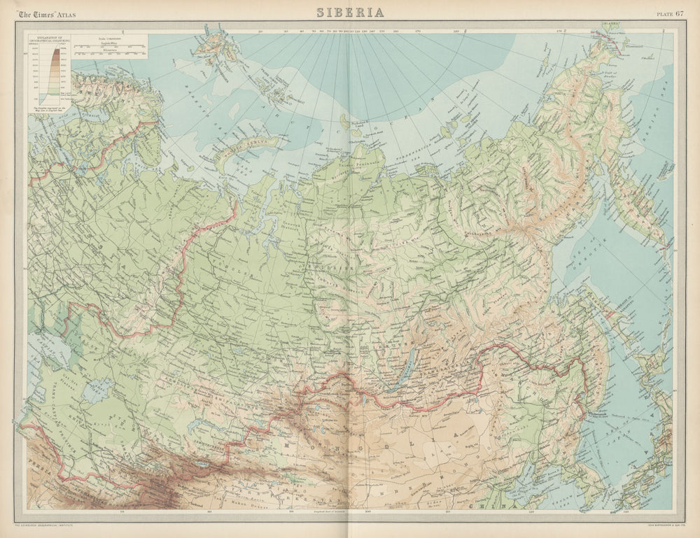 Siberia. Russia. Uryankhansk Country unresolved border. THE TIMES 1922 old map