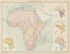 Colonial Africa. Ethnicity. British French Portuguese Belgian. TIMES 1922 map