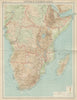 Central & Southern colonial Africa. Rhodesia Tanganyika Congo. TIMES 1922 map