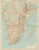 Central & Southern colonial Africa. Rhodesia Tanganyika Congo. TIMES 1922 map