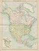 North America - Political. United States Canada Mexico Greenland. TIMES 1922 map