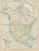 North America - Political. United States Canada Mexico Greenland. TIMES 1922 map