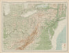 Northeastern United States. Appalachians. Atlantic Seaboard. USA. TIMES 1922 map