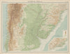 Central South America. Argentina Chile Uruguay Paraguay Andes. TIMES 1922 map