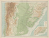 Central South America. Argentina Chile Uruguay Paraguay Andes. TIMES 1922 map
