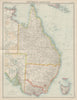 Eastern Australia. Queensland New South Wales Victoria. THE TIMES 1922 old map