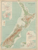 New Zealand relief. Wellington Auckland Christchurch Dunedin. THE TIMES 1922 map