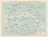 Northern Hemisphere constellation. Night sky. Star chart. THE TIMES 1900 map