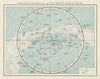Southern Hemisphere constellation. Night sky. Star chart. THE TIMES 1900 map