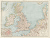 British Isles & North Sea. Denmark Netherlands. THE TIMES 1900 old antique map