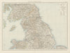 England and Wales (North). THE TIMES 1900 old antique vintage map plan chart