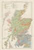 Scotland, Geological map. THE TIMES 1900 old antique vintage plan chart