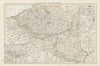 Belgium and Luxemburg. Environs of Charleroi. THE TIMES 1900 old antique map