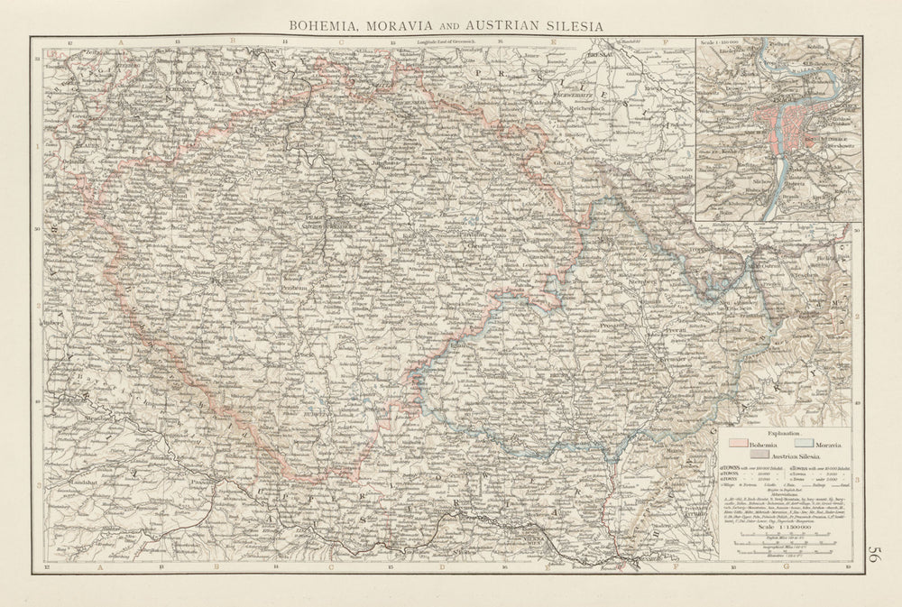 Bohemia, Moravia & Austrian Silesia. Czechia. Prague environs. TIMES 1900 map
