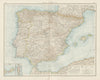 Spain & Portugal. Iberia. Telegraph cables. Ceuta & Gibraltar. TIMES 1900 map