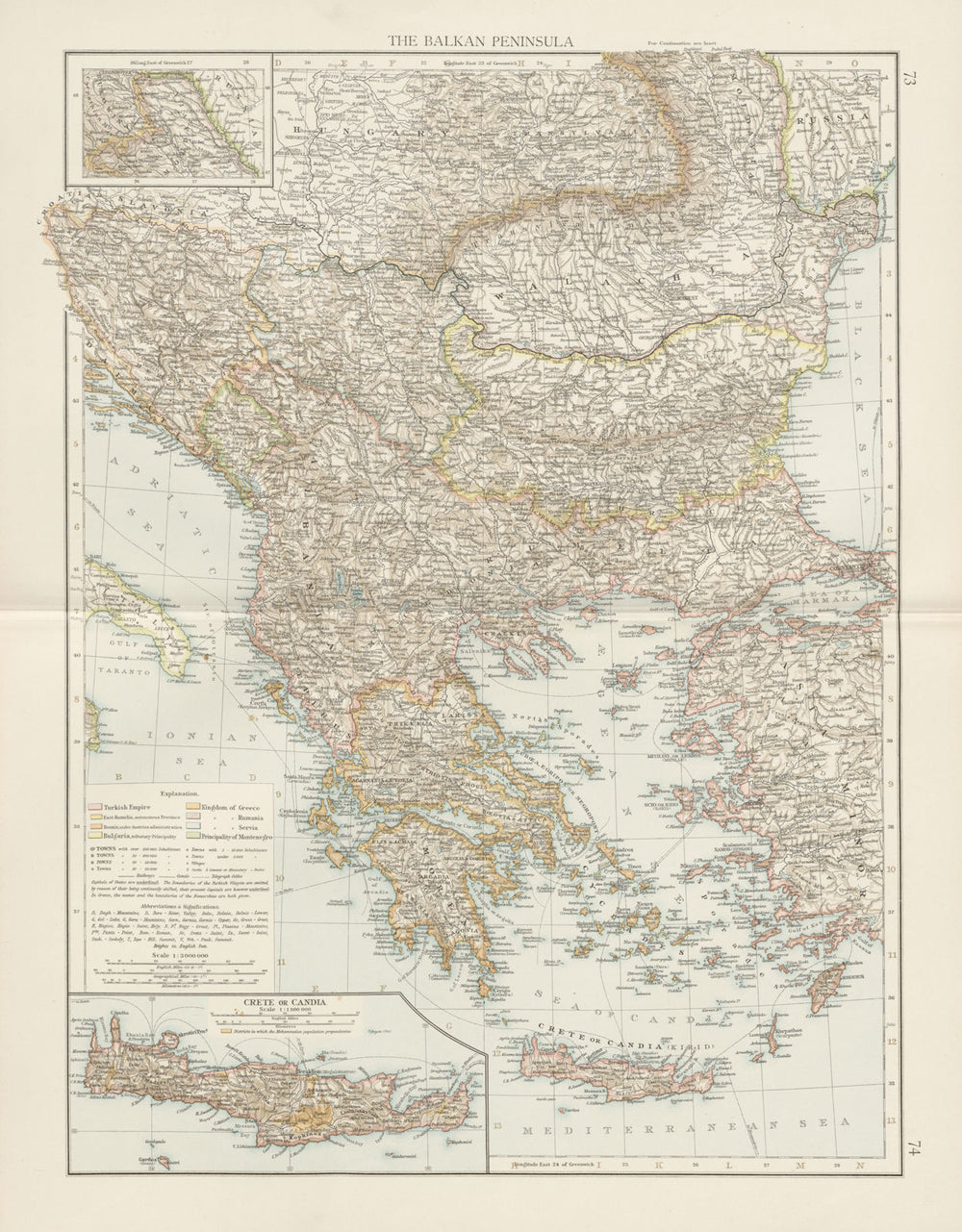 Balkan Peninsula. Turkish Empire. East Rumelia Greece Servia. THE TIMES 1900 map