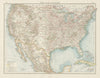 United States showing railways, forts & Indian Reservations. THE TIMES 1900 map