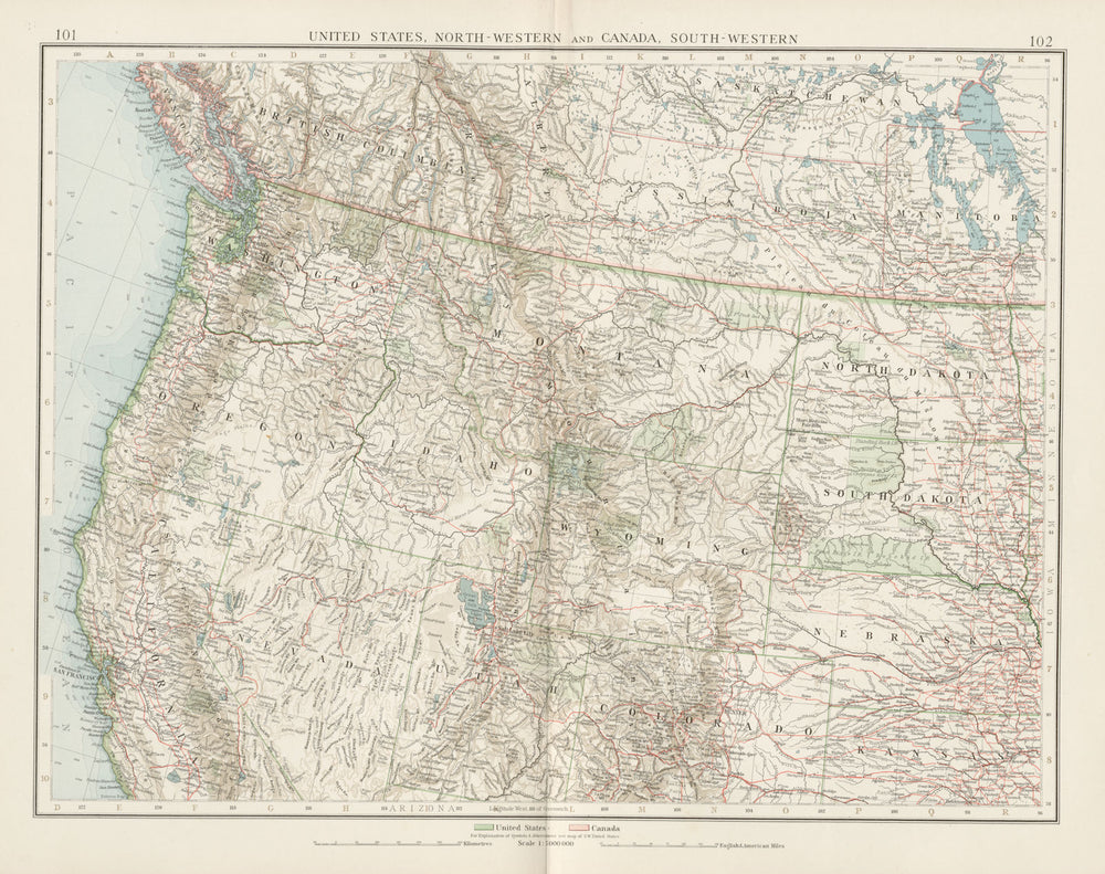 United States North-West. Canada SW. Railways Indian Reservations TIMES 1900 map