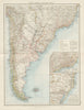 South America, Southern. Argentina Chile Uruguay Brazil Paraguay. TIMES 1900 map