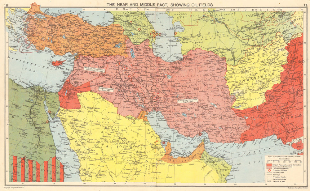 WW2. British/Free French Middle East & oilfields. 'Dibai'/Dubai 1942 old map