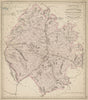 Cruchley's railway & station map of Herefordshire. Antique map 57x50cm c1865