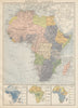 COLONIAL AFRICA Afrique. League of Nations Mandates. Ethnicity 1929 old map