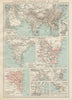 FRENCH INDIA Indes français Pondichéry Karikal Yanaon Chandernagor Mahé 1929 map