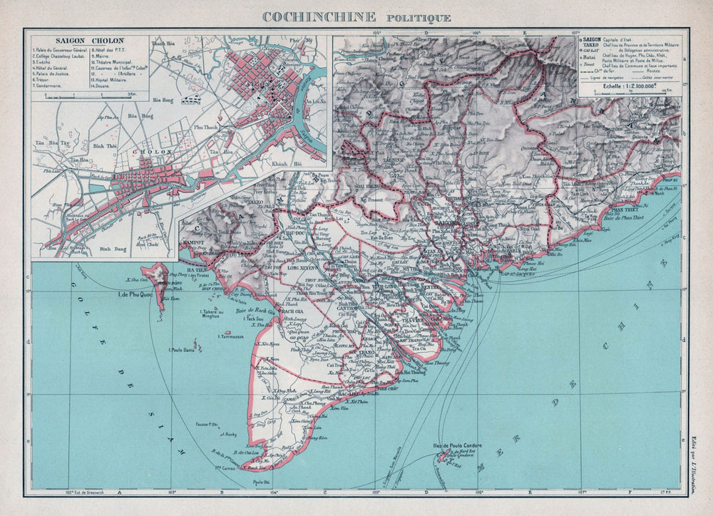 COCHINCHINA Cochinchine Indochina Vietnam. Saigon/Ho Chi Minh city plan 1929 map