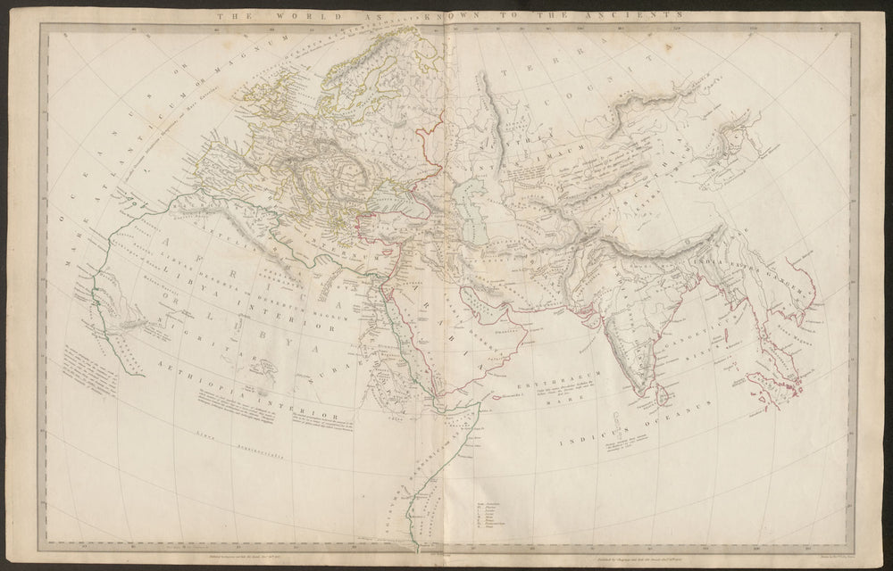 THE WORLD AS KNOWN TO THE ANCIENTS. Herodotus Ptolemy Hanno Pliny. SDUK 1844 map