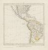 AMERICAS on Gnomonic Projection. Shows Texas as part of Mexico. SDUK 1844 map