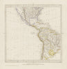 AMERICAS on Gnomonic Projection. Shows Texas as part of Mexico. SDUK 1844 map