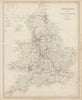 ENGLAND with its Canals and Railways. Wales. SDUK 1844 old antique map chart