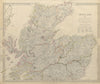 SCOTLAND NORTH. Shows castles & kirks. Inset former county names SDUK 1844 map