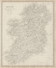 IRELAND. Roads. First Irish railway. Kingstown-Dublin-Drogheda. SDUK 1844 map