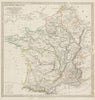 ANCIENT ROMAN FRANCE GAUL. Gallia Transalpina. Roman names roads SDUK 1844 map