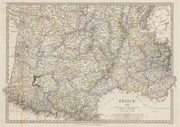FRANCE STH.Aquitaine Pyrénées Provence Languedoc Rhône Auvergne SDUK 1844 map