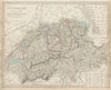 SWITZERLAND SCHWEIZ LA SUISSE.Inset heights of mountains, passes SDUK 1844 map