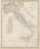 ITALY general Map. Sicily Malta Sardinia Corsica. Population table. SDUK 1844