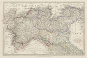 ITALY.Sardinian States,Venetian Lombardy,Parma,Modena,Bolognese SDUK 1844 map
