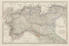 ITALY.Sardinian States,Venetian Lombardy,Parma,Modena,Bolognese SDUK 1844 map