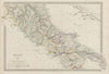 ITALY SOUTH.Naples Stato Pontifico Toscana.Original hand colour SDUK 1844 map